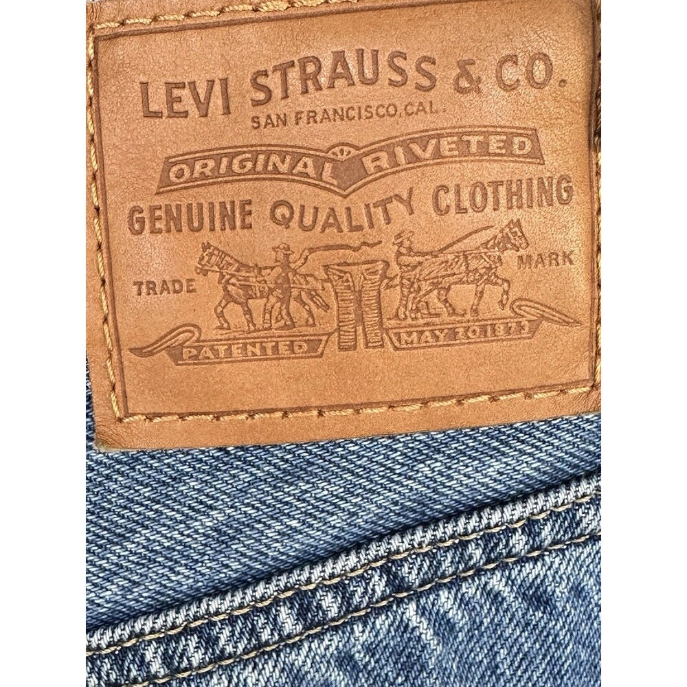 Levi’s Premium High Loose Taper Jeans Women’s W28 L29 High Rise Raw Hem Blue - Picture 7 of 15